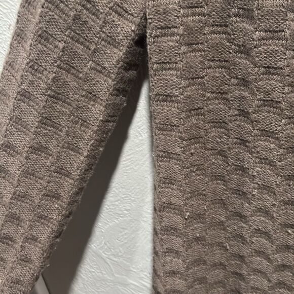 Rani Arabella Brown Cashmere Checkerboard Sweater Jacket - Picture 4 of 9